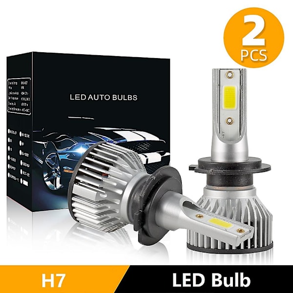 2x H7 LED-strålkastare Hög/Lågstråle Kit 4000w 30000lm Lampor Vit 6500k