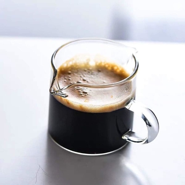 Shotglas Espresso Dubbla Pipar Mjölkkopp Klart Glas (Klart Glas-1-pack)