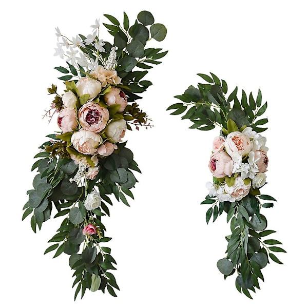 2 konstgjorda blommor välkomstskylt bröllopsdekoration bröllopsbåge bröllopsbakgrund