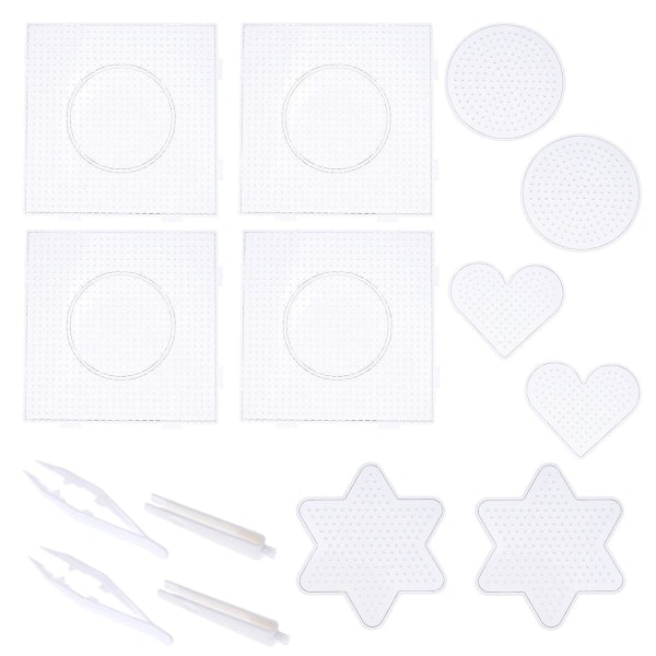 14 stk. Perler til børn, smeltelige perler, perleplader, Perler-plader, strygeperler, håndværk M