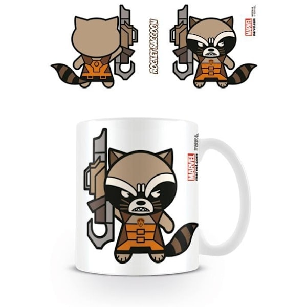 Marvel Kawaii Rocket Raccoon Mugg En Storlek Vit/Brun White/Brown One Size