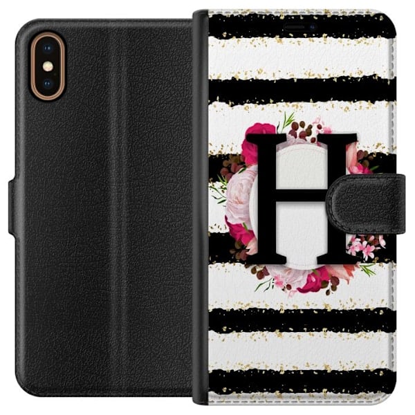 Apple iPhone XS Plånboksfodral Bokstaven H