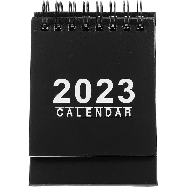 1 stk 2023 Mini stående skrivebordskalender Skrivebord Sirkel Diy Memo Agenda Organizer Planlegger (svart)