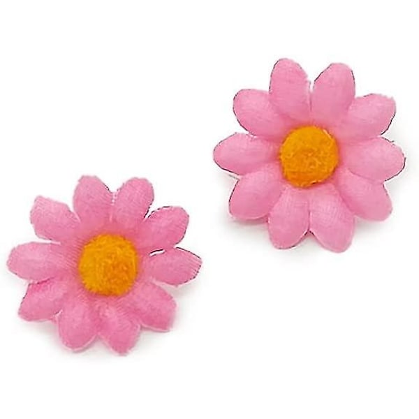Kunstige tusenfryd blomsterhoder 100 stk falske gerberablader rosa for DIY krans