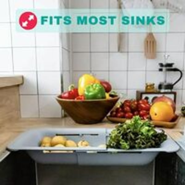 Astiakorin, tiskialtaan kuivausteline astioiden, hedelmien ja vihannesten säilytykseen ja pesuun (harmaa)