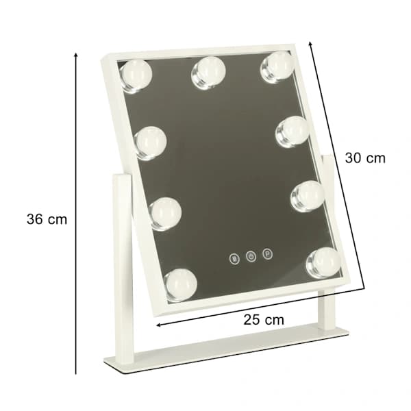LED-sminkspegel med USB-lampor 25x30cm [CO]