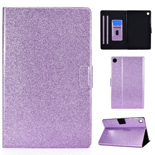 Samsung Galaxy Tab A9 / A11 Glitter Lædercover Lila
