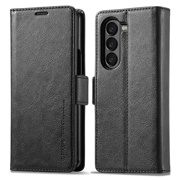 LC.IMEEKE Galaxy Z Fold 5 Fodral RFID Läder Svart