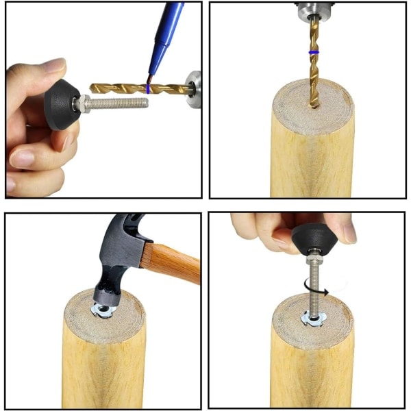 Sarja 6 säädettävää jalkaa M10 x 80mm Säädettävät jalat Huonekalujen jalat Kannettavat säädettävät jalat Säädettävät ruuvit Säädettävät jalat Max. kallistus 20°