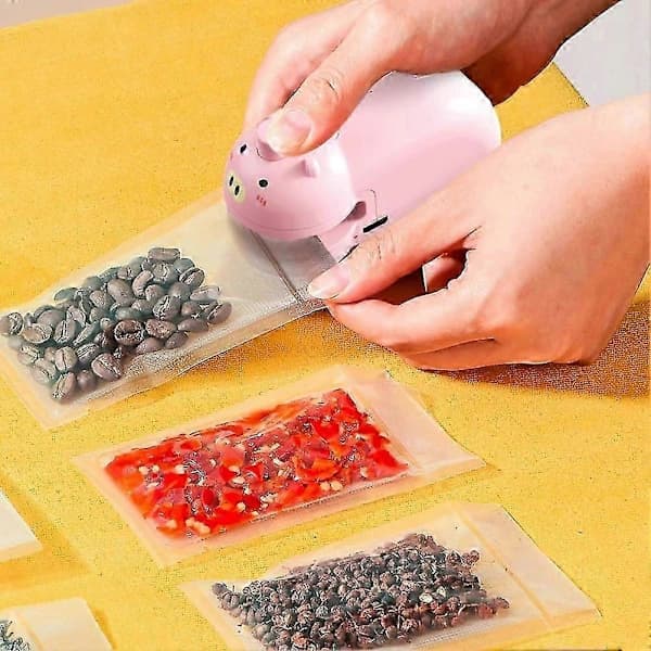 Mini Påsförslutare, Uppgraderad Version av 2 i 1 Värmeförslutare Vit[CO]
