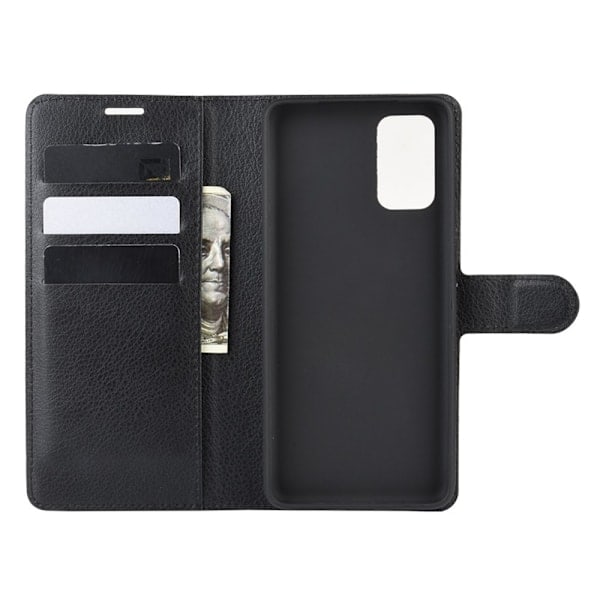 Samsung Galaxy S20 - Litchi Pung Etui - Sort Black Sort