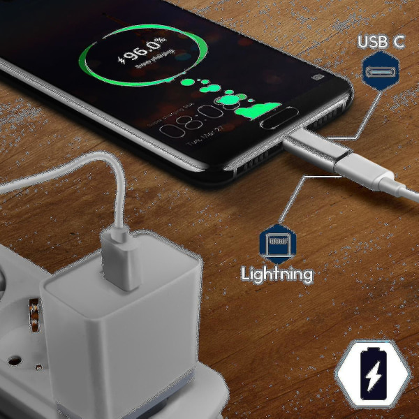 Lightning-adapteri naar USB-C-lataus ja synkronointi - hopea TA