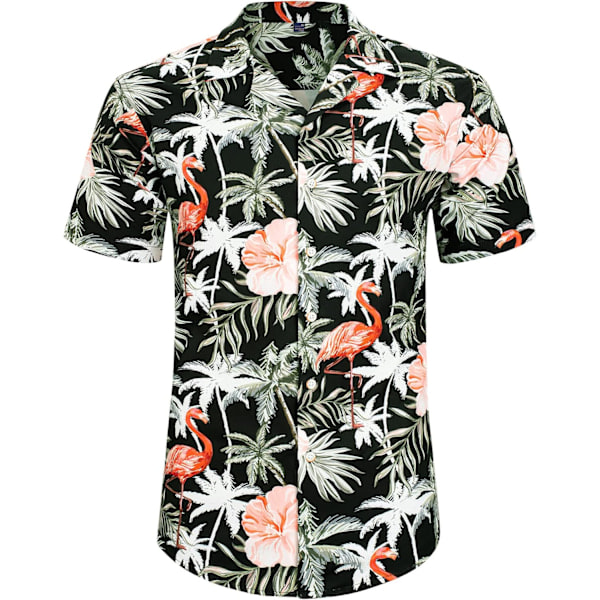 Havaijipaita ja shortsit miehille, normaali istuvuus, lyhythihainen, rento, funky ranta Flamingopaita setti XXL