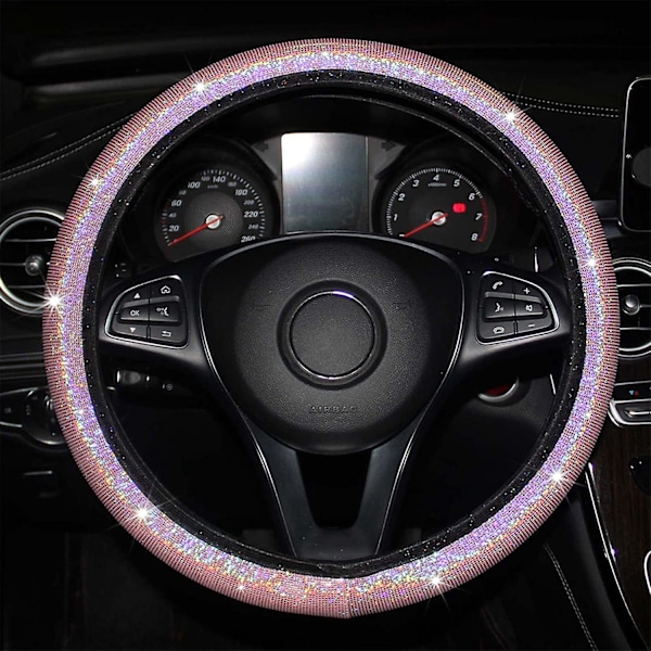 Vaaleanpunainen Bling-ratin suojus autoon, joustava Bling-ratin suojus naisille, tytöille ja miehille
