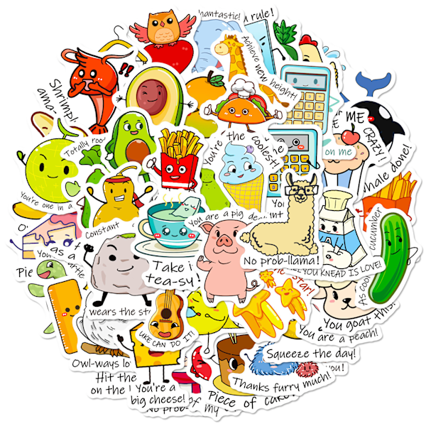 Sticker for Water Bottles, 50 Pcs/Pack Cute Vinyl Waterproof Laptop Stickers for School Students Gifts Classroom Teachers