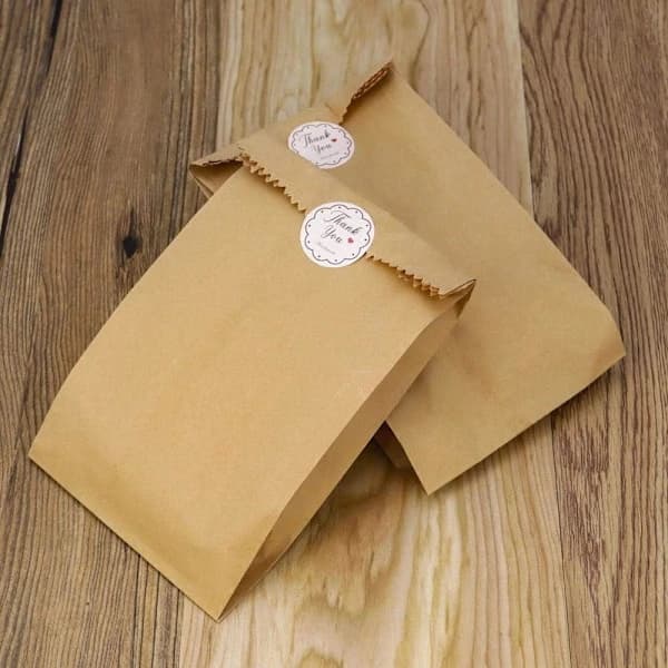 100 brune papirposer 6 x 22 cm, gavepose/feriepose/kommer*[CO]