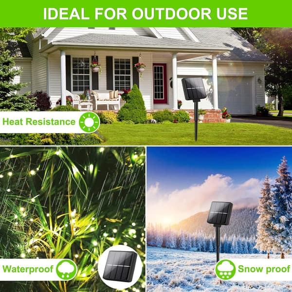 2-pack Halloween Solar Lights Outdoor, Suitable for Outdoor Use, 39.4ft 100-LED Solar Waterproof String Lights, Copper Wire, 8 Modes