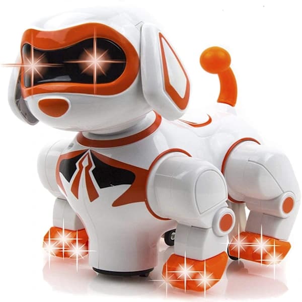 Smarte robotleker for barn, interaktive hundeleker for gutter, søte robotvalpeleker med lys, robotleker for 3 år gamle gutter, morsomme[co]