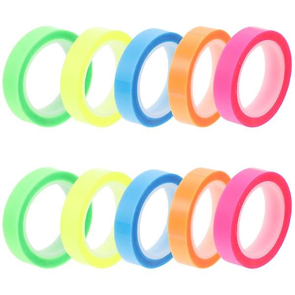 10 Rullar Noteringstejp Transparent Markeringstejp Bärbara Sidmarkeringar För Markering Blandade Färger 500 Assorted Color 500X0.8CM