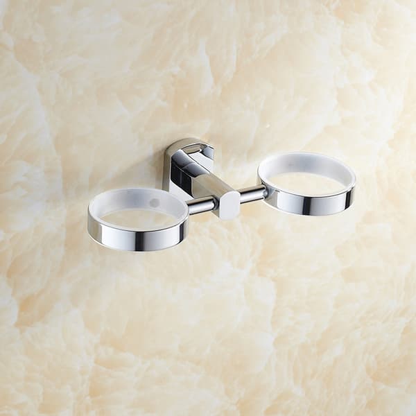 Wall Mounted Mug Holder - Modern Toothbrush Holder, Double Bathroom Accessories, Wall Mounted Toothbrush Holder