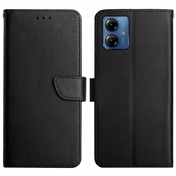 Motorola Moto G54 5G Kotelo Aitoa Nahkaa Musta