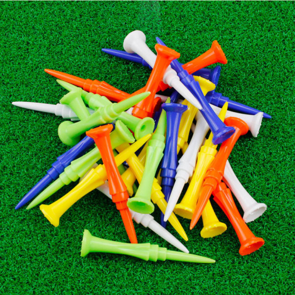 Golf Tees, Plast Long Cup Tees, Golf Plastic Tees Step Down, Random Color, 80mm,12PCS