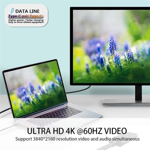 1m USB-C 3.1 Gen2 Han - USB-C Hun Adapter Kabel Sort