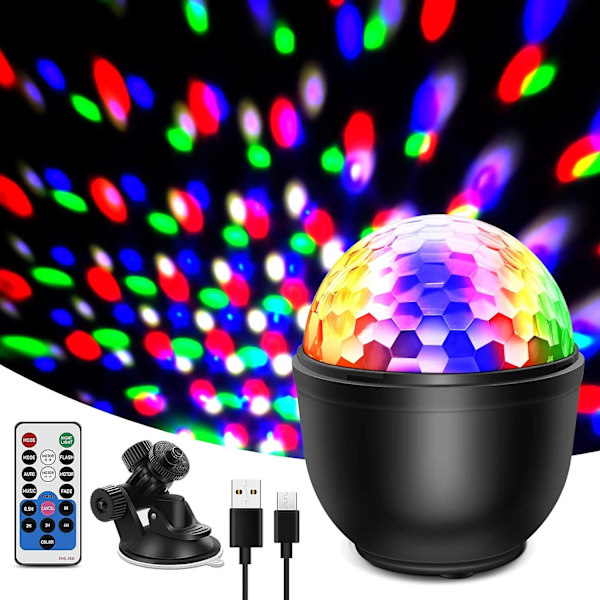 Disco-pallo LED-juhlat valo - ladattava, 15 väriä kaukosäätimellä