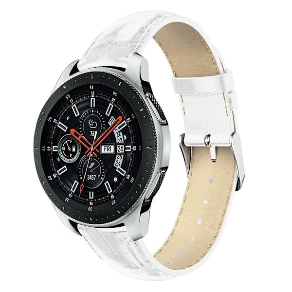 Genuine Leather Watch Strap Crocodile Texture - White (22mm)