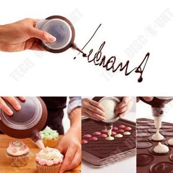 Macaron Decorator - TD® - Large Silicone Pot - 4 Pieces - Food Grade - Brown