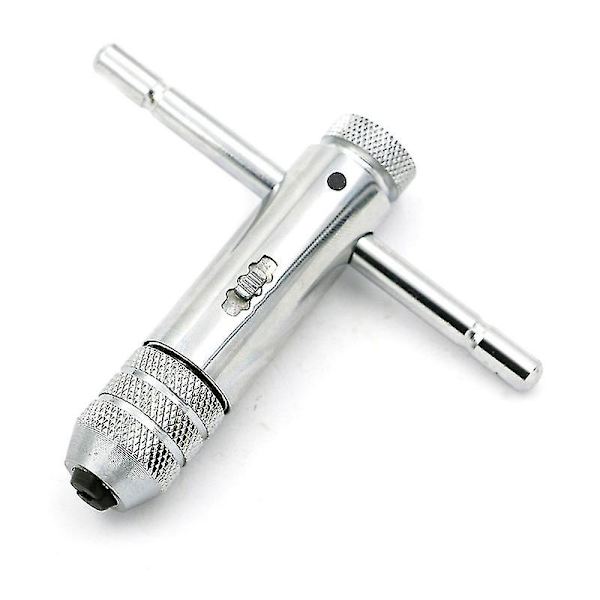 Skiftenøkkel/håndsokkeltappnøkkel M3-m8 T-håndtak Reversibel tappholder med skrutrekkertappnøkkel Tapping Håndverktøy Tapp Maskinistverktøy(1 stk, Silve