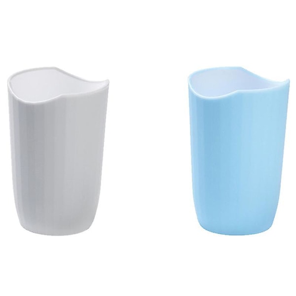 2pcs Portable Mouthwash Cup Creative Toothbrush Mug Double Color Travel Cup Simple Lovely Toothbrush Cup Random Color