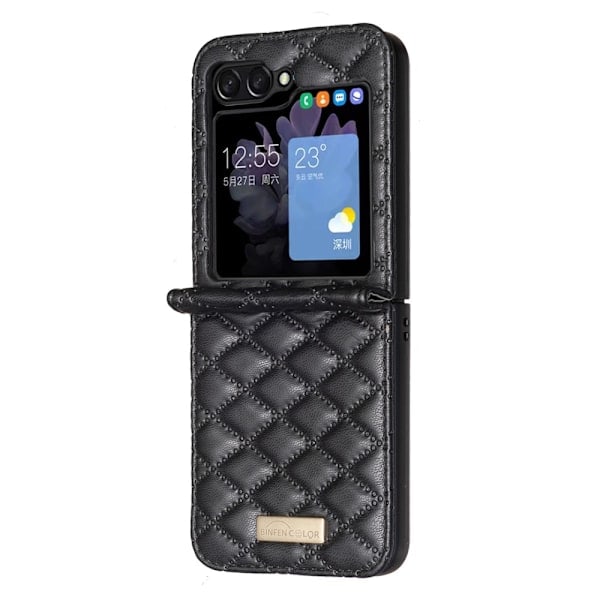 Galaxy Z Flip 6 Cover Diamant Tekstur Sort