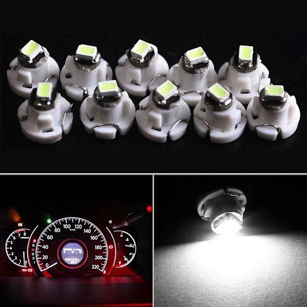 10x Hvite T4 T4.2 Neo Wedge 1-smd Led Klynge Instrument Dash Klima Pære