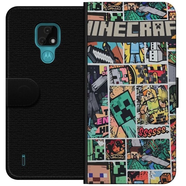 Motorola Moto E7 Pung Etui Minecraft Art