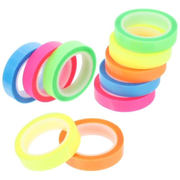 10 Ruller Notetape Transparent Markeringstape Bærbare Sidemarkeringer For Markering Blandede Farger 500 Assortert Farge 500X0.8CM