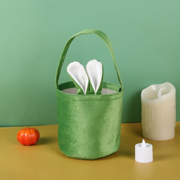 Easter Bunny Tote Bag with Rabbit Ear Basket, Party Gift Packaging, Easter Egg Box, Candy Bag (13*14.5cm)