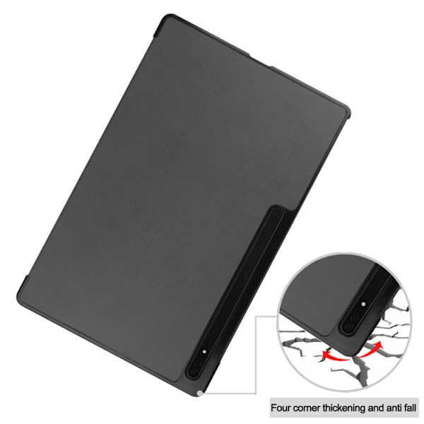 Samsung Galaxy Tab S10 Ultra / S9 Ultra Leather Case with 3-Fold Design Grå