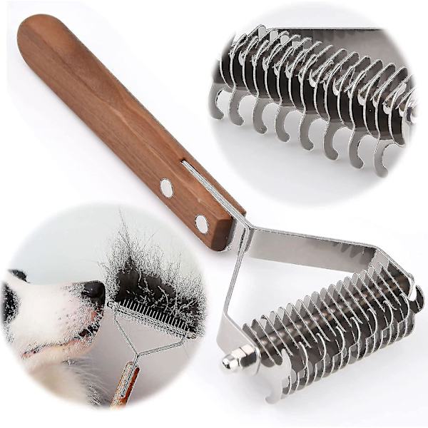 Coat King Brush for Hunder og Katter, Pet Grooming Kam Utfloking Rake Reduserer Dramatisk Hårtap Z