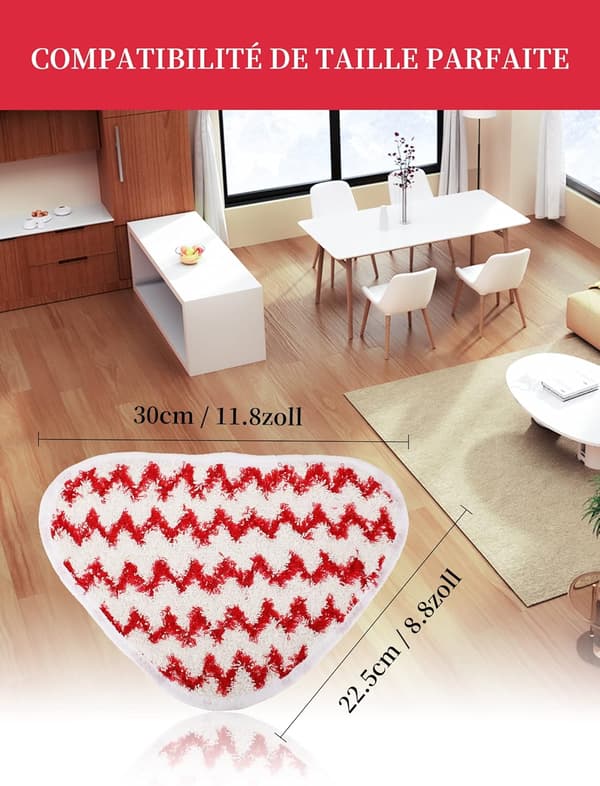 Red 6-pack refill cloths for Power Pads steam mops microfiber