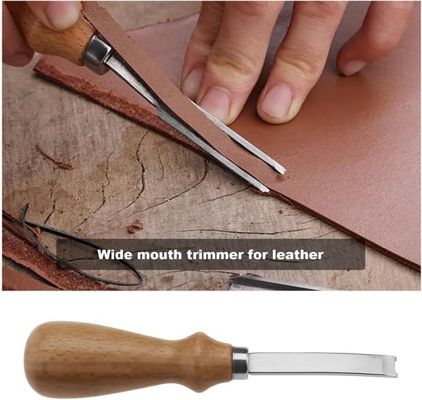 6mm Leather Craft Beveler Tool Leather Edge Creaser Craft Tool Wood Handle