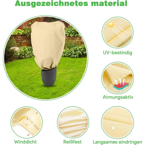 Vinterbeskyttelse til planter - Rivfast - 100 x 80 cm - Beige[CO]