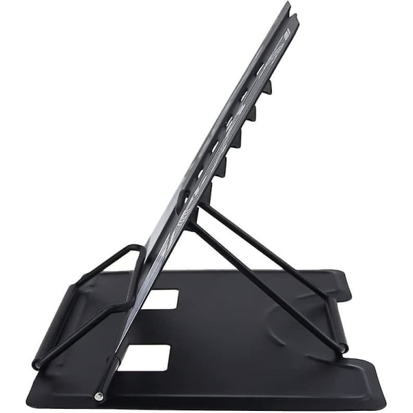 Metalbogstativ i klaverformat, foldbart læsestativ, læsestilling til iPad, tablet, opskriftsbog med farve, elegant sort og