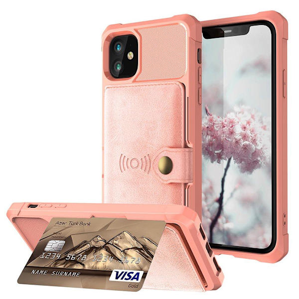 iPhone 12 Mini - Practical Case with Card Holder Roséguld