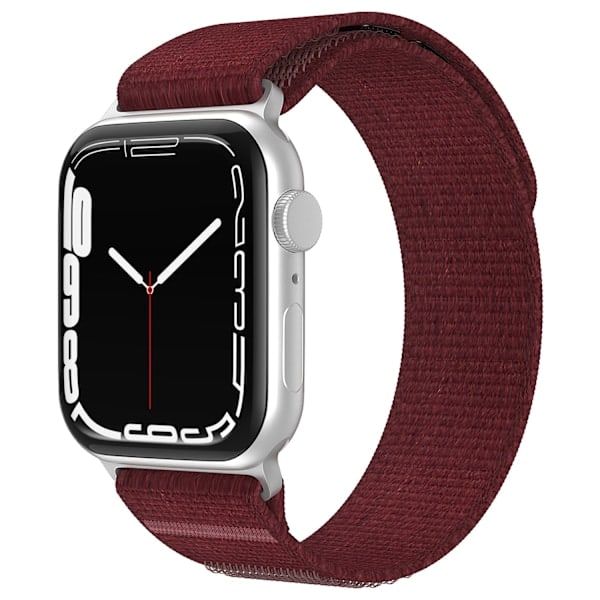 Apple Watch 42/44/45/49 mm ranneke Nylon Trail Loop Viininpunainen
