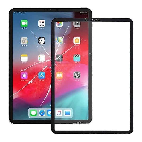 Kompatibel med iPad Pro 11-tommers frontskærm ydre glaslinse (sort) [CO]