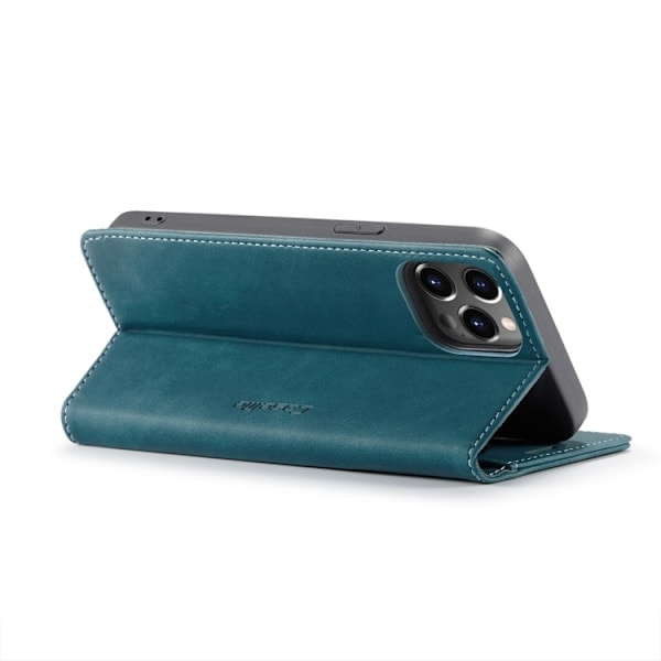 CASEME iPhone 14 Pro Etui Retro Flip Blå