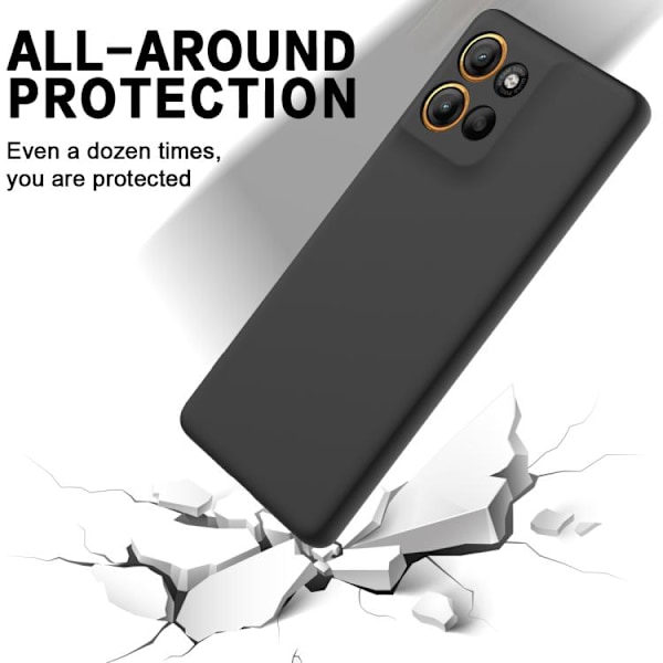 Motorola Moto G86 5G Solid Color Case - Drop-Protective Full Coverage Silicone Case Svart