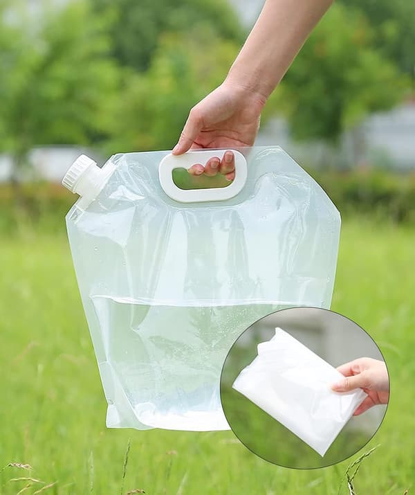 (5-PACK) Vattendunk vattenflaska vatten dunkar vattenpåse 10L - Kran V (10 Liter)