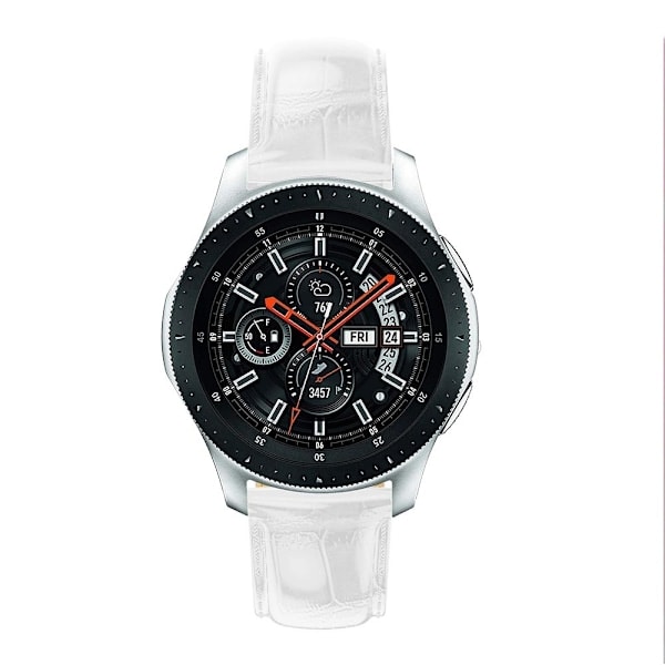 Genuine Leather Watch Strap Crocodile Texture - White (22mm)